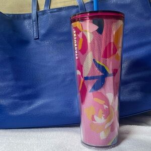 Starbucks tumbler flower motif